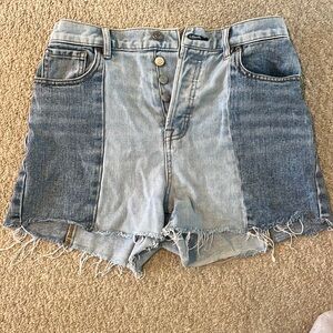 Pac Sun High Rise Icon Two Tone Jean Short